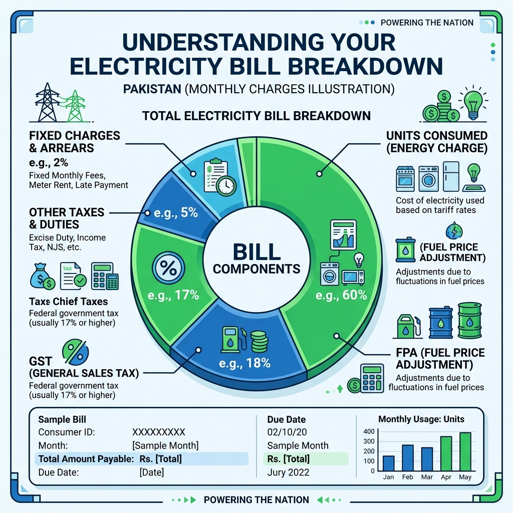 Electricity Bill Breakdown Infographic